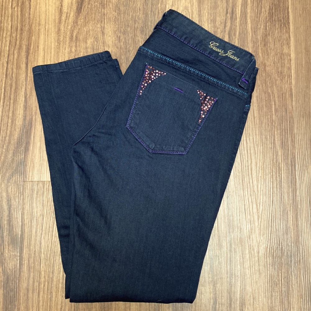 Guess Jeans with pink jeweled accent! 🌸